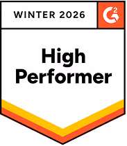 Badge reading Winter 2026 High Performer with the G2 logo in the top right corner.
