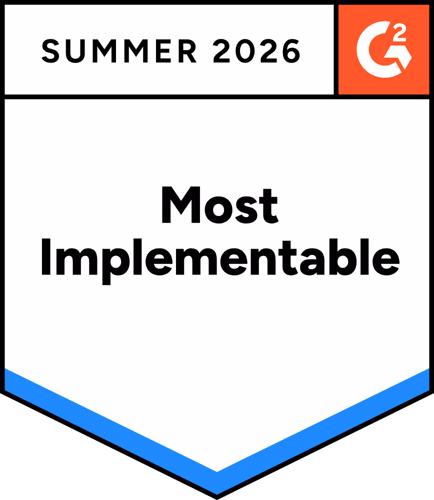G2 Leader badge for Winter 2026 with a white background and orange and yellow accents.