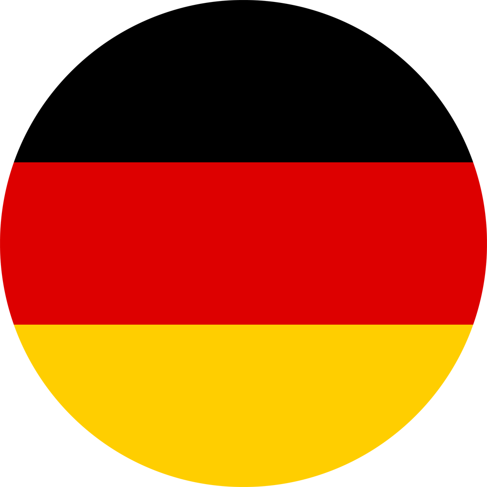 Deutschlandflagge mit horizontalen Streifen in Schwarz, Rot und Gold.