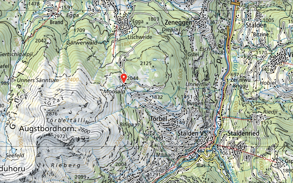 Map of the Moosalp Region