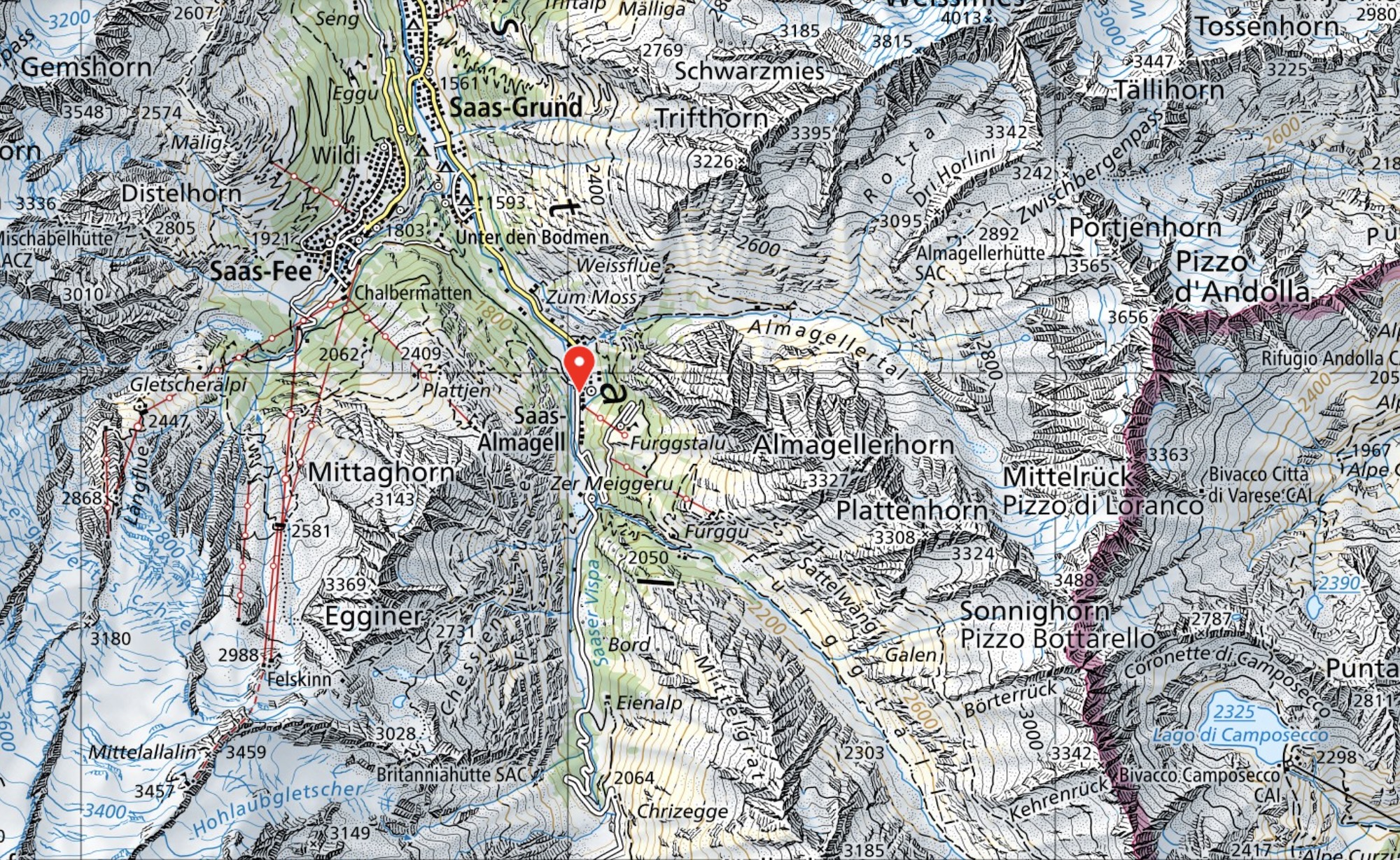 Map of the Moosalp Region