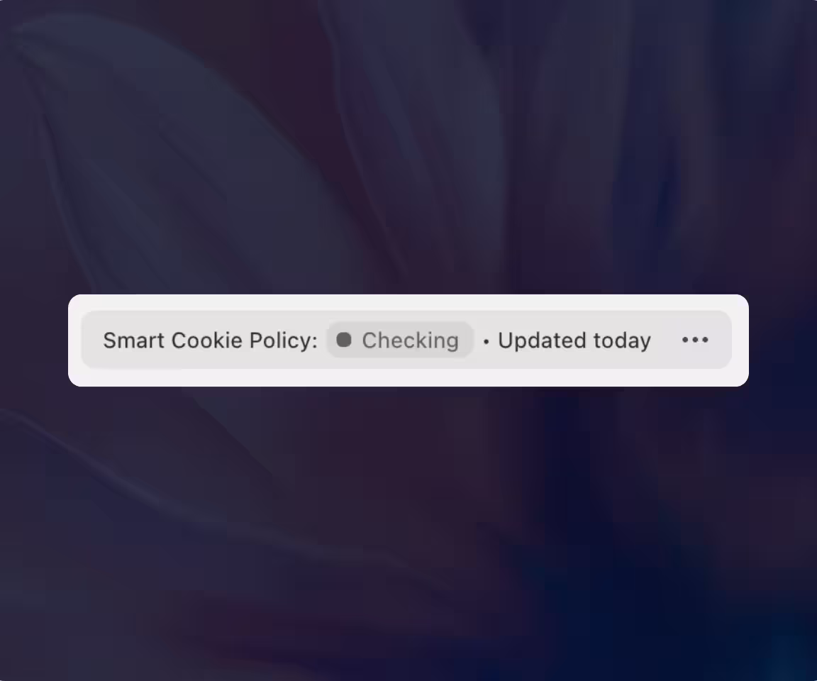 Consentmo Smart Cookie Policy checking and update status.