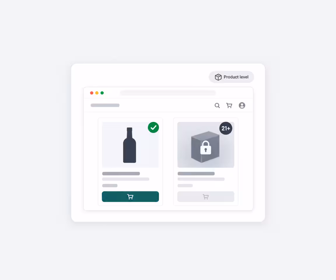 Consentmo Age Gate restricting selected Shopify products based on age requirements.