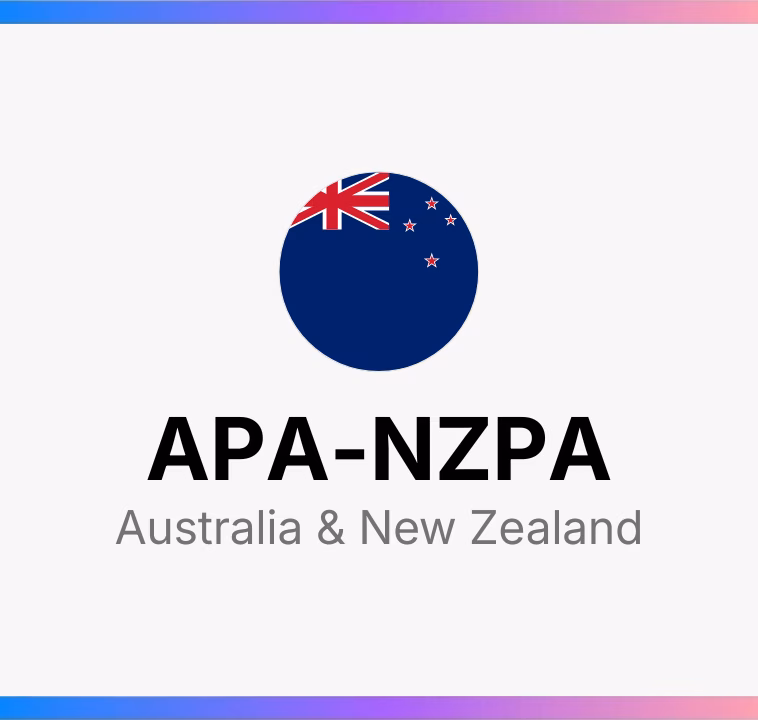 APA-NZPA + Australia + New Zealand flag.