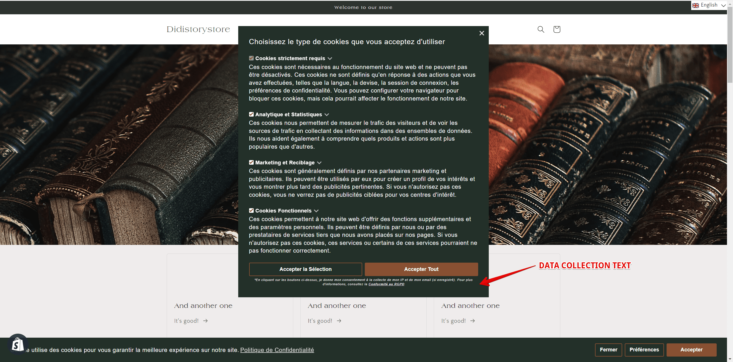 Cookie Bar and Preferences Popup after changing the language