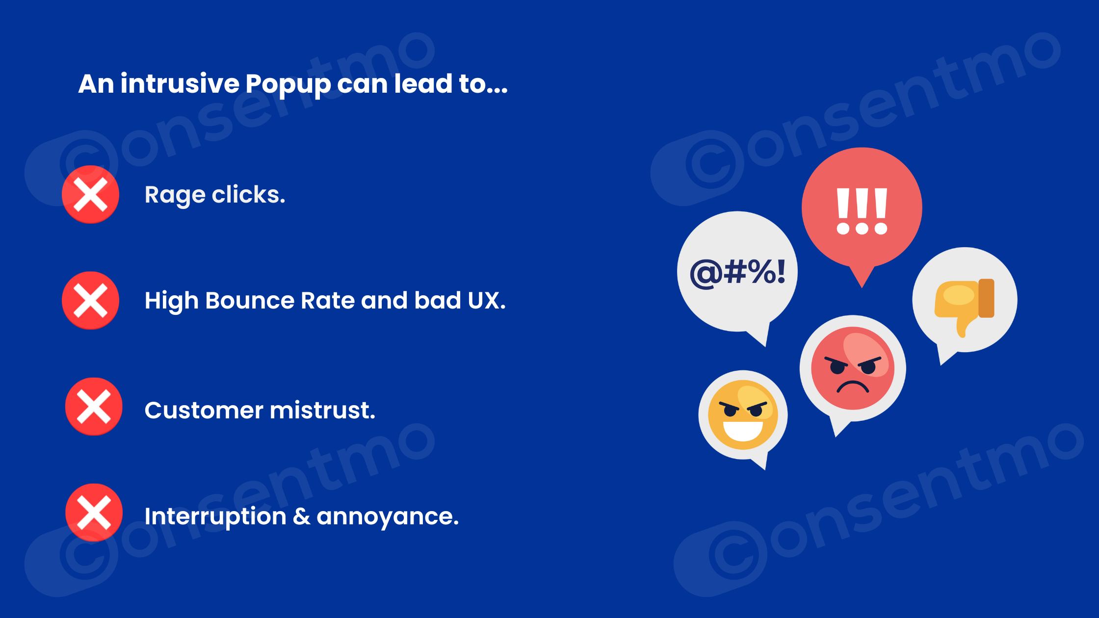 An intrusive popup can lead to...