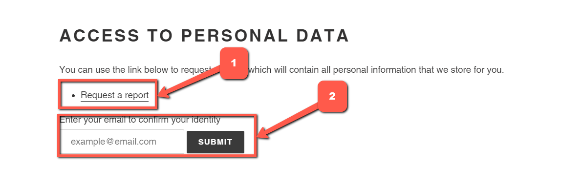 Access personal data request