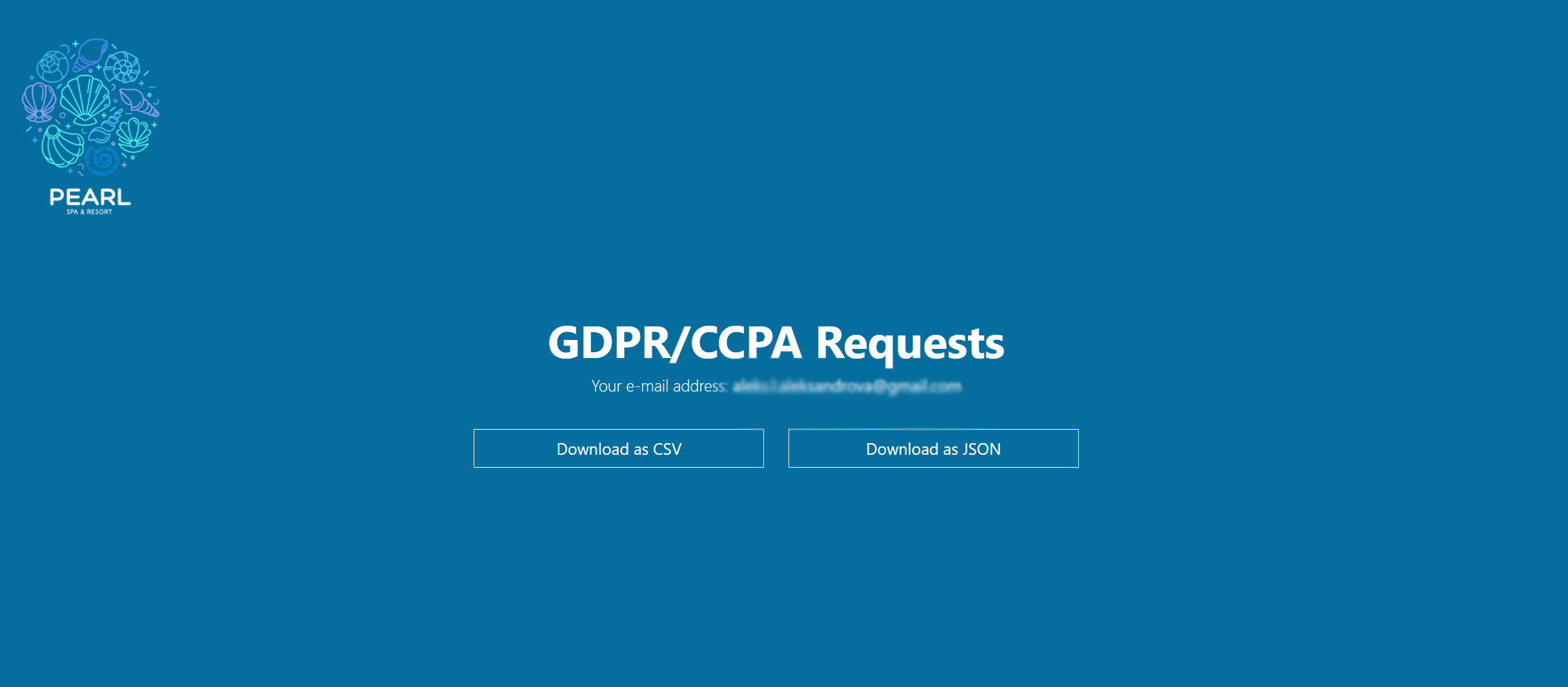 The page from where you can download the requested information