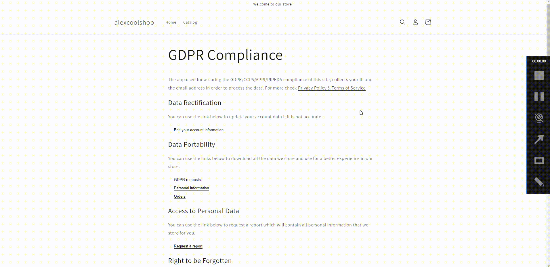 Accessibility in the compliance pages