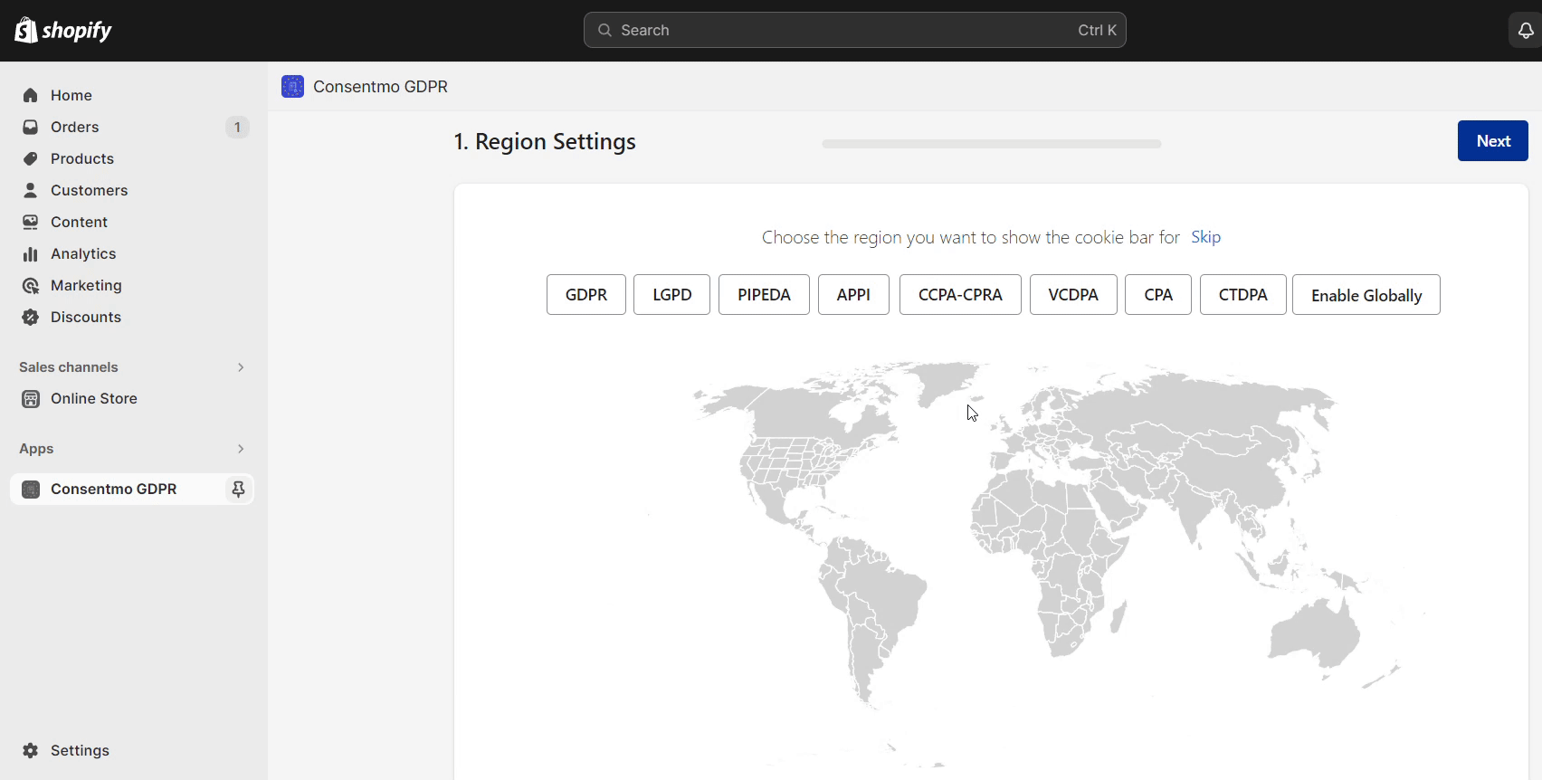 Enable globally