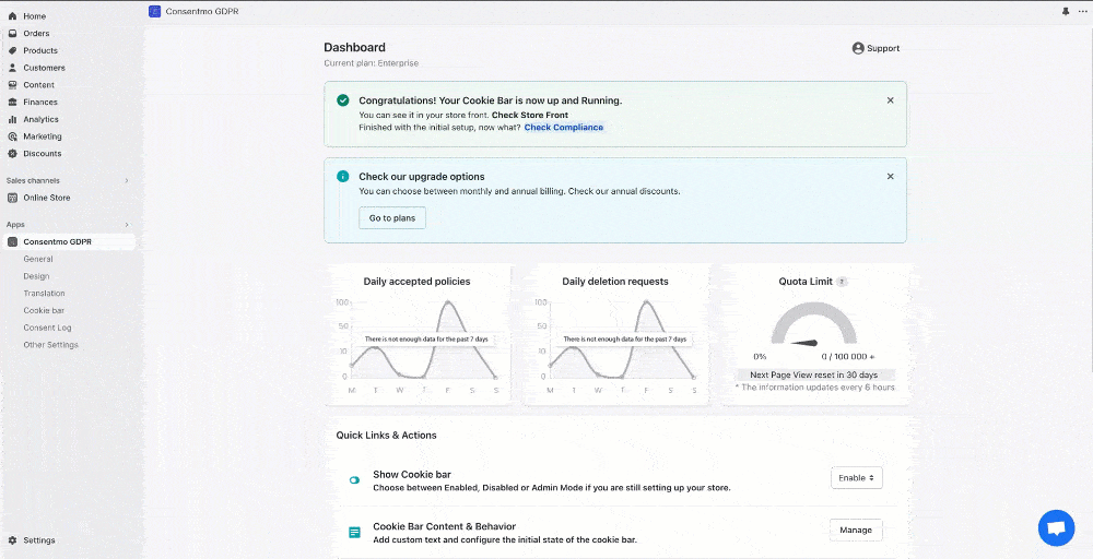 Navigation to the new Cookie Scanner in Consentmo