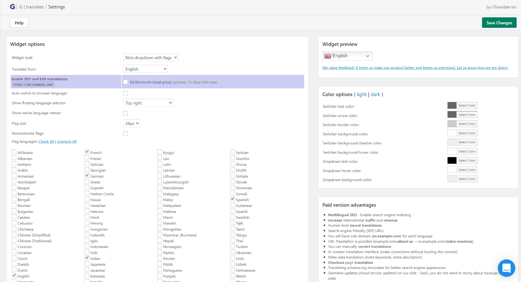 How the admin side of the app looks like