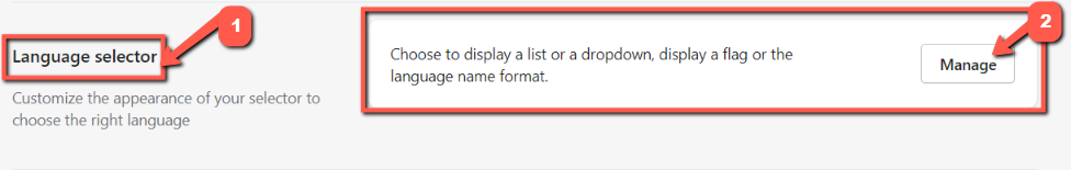The Manage button