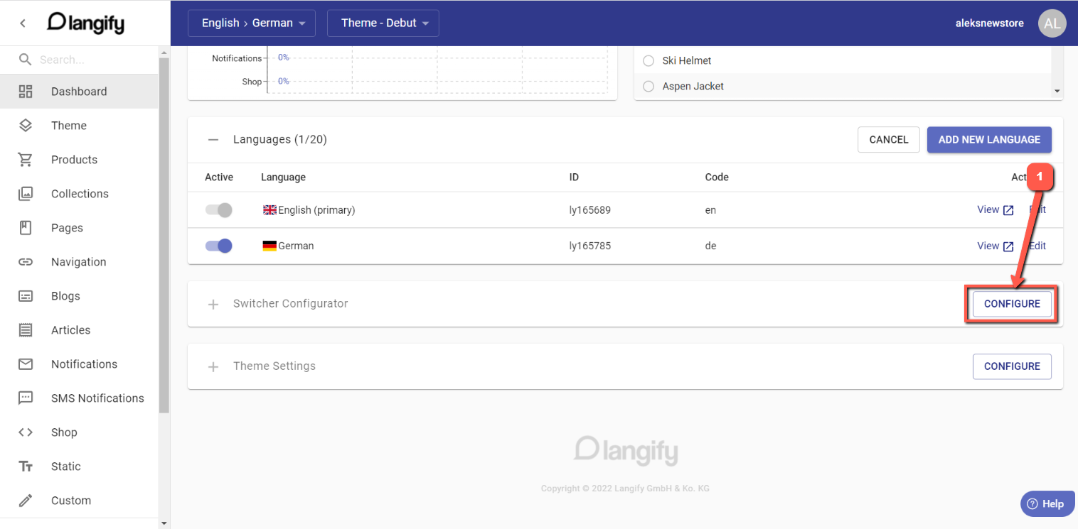 Click on the Configure button
