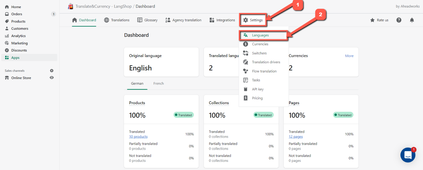 Where to add languages to the Switcher