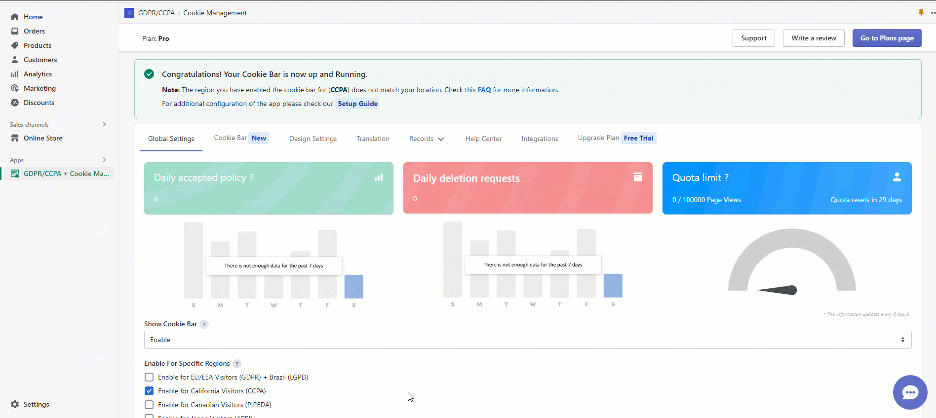 Running a Diagnose in the Help Centre tab