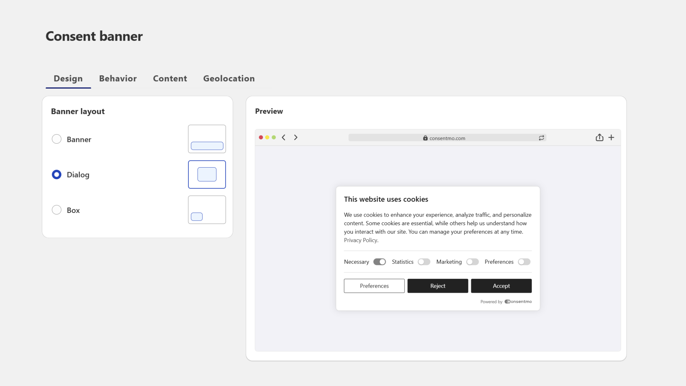 ⚙️ Give it a try in Consent Banner > Design Tab!