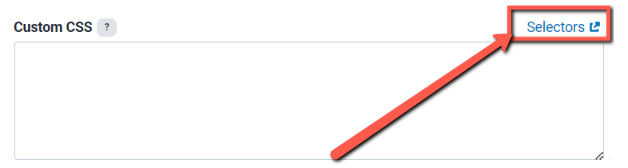 How the Selectors link for Custom CSS looks like