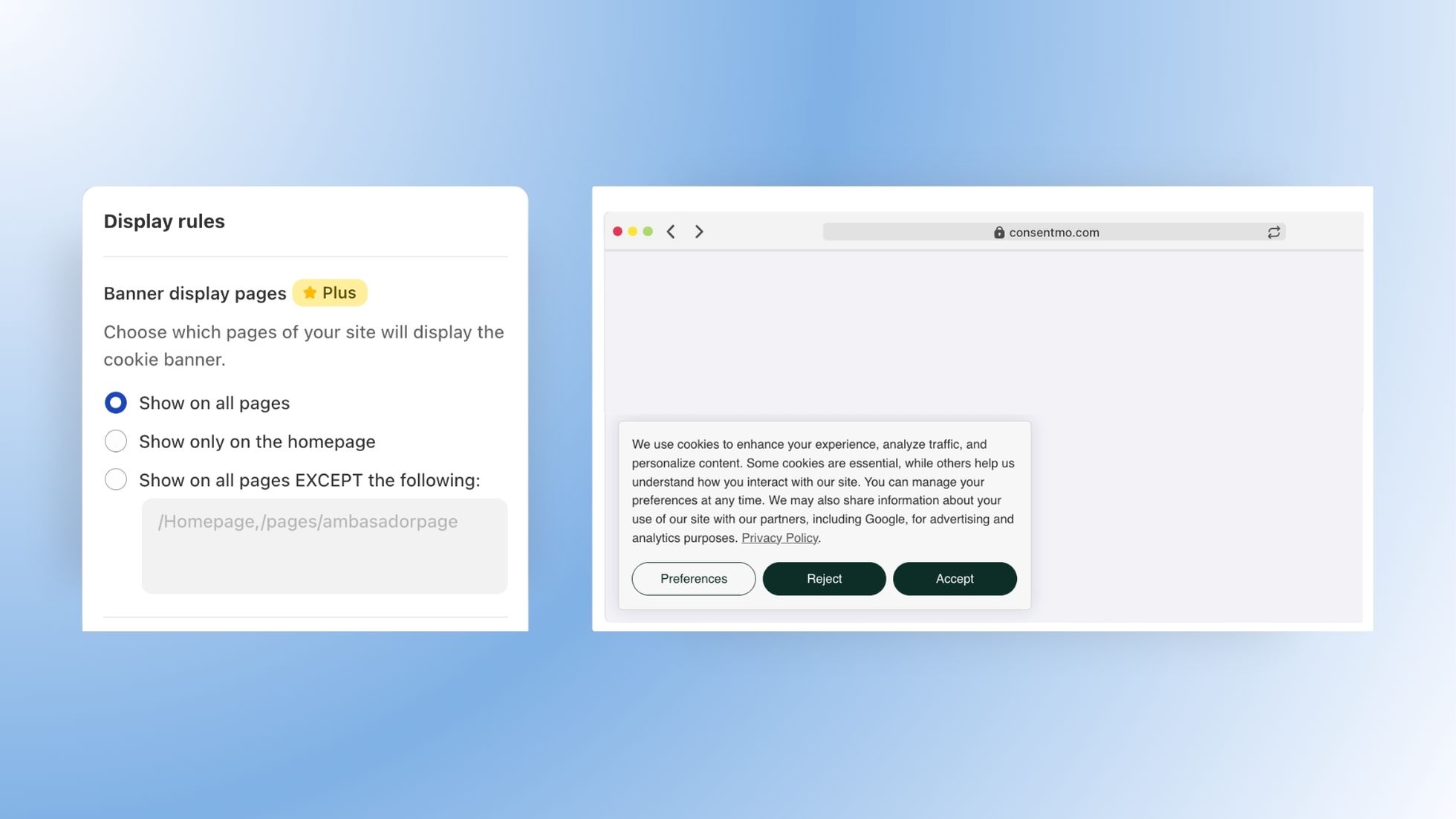 New! More Control Over Where Your Cookie Banner Appears