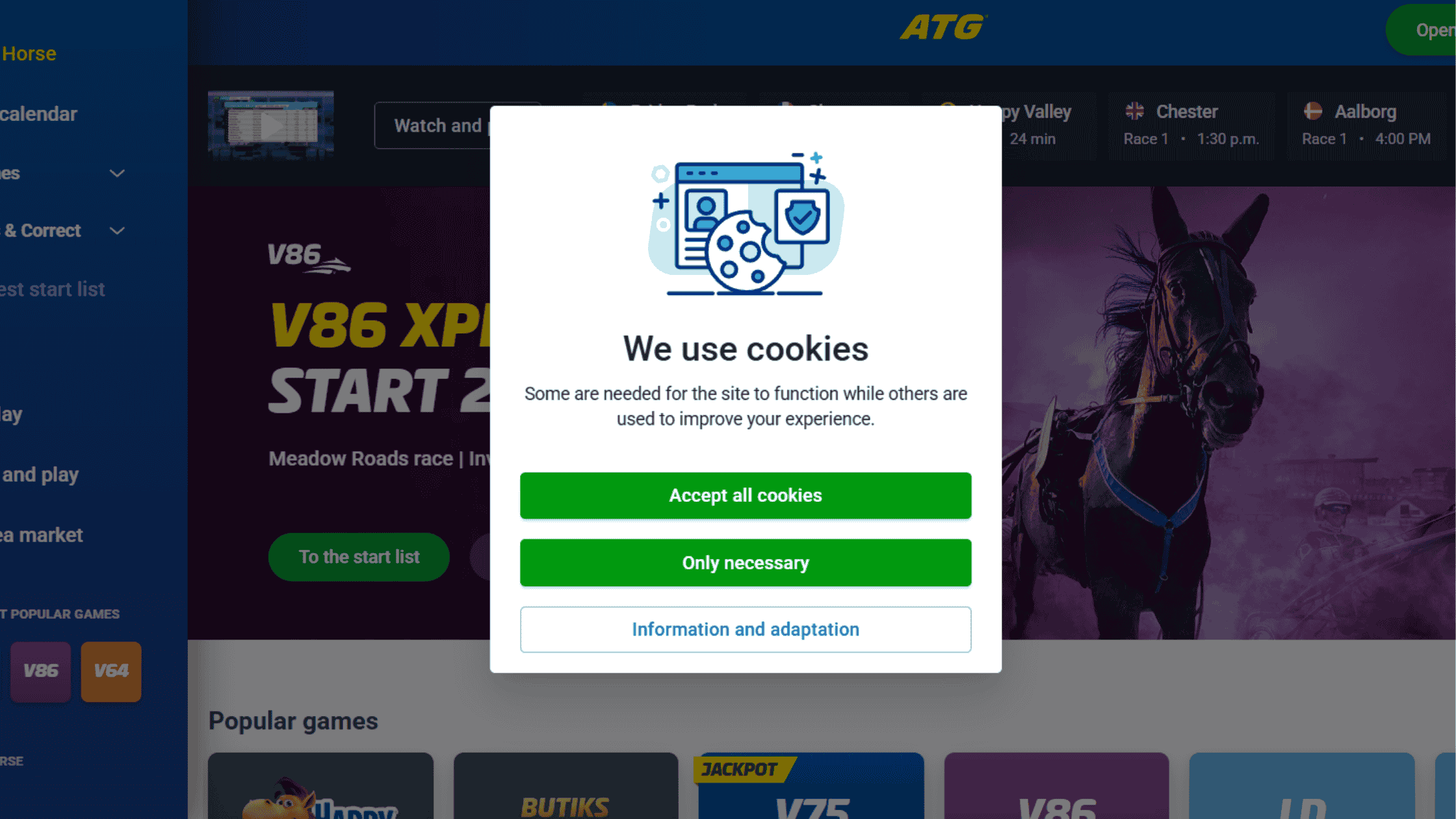 ATG’s cookie banner with no direct “Reject” button visible, highlighting the unequal consent paths.