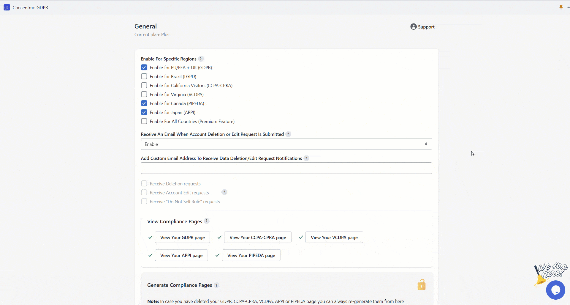 The Reset Partial Consent button in Consentmo