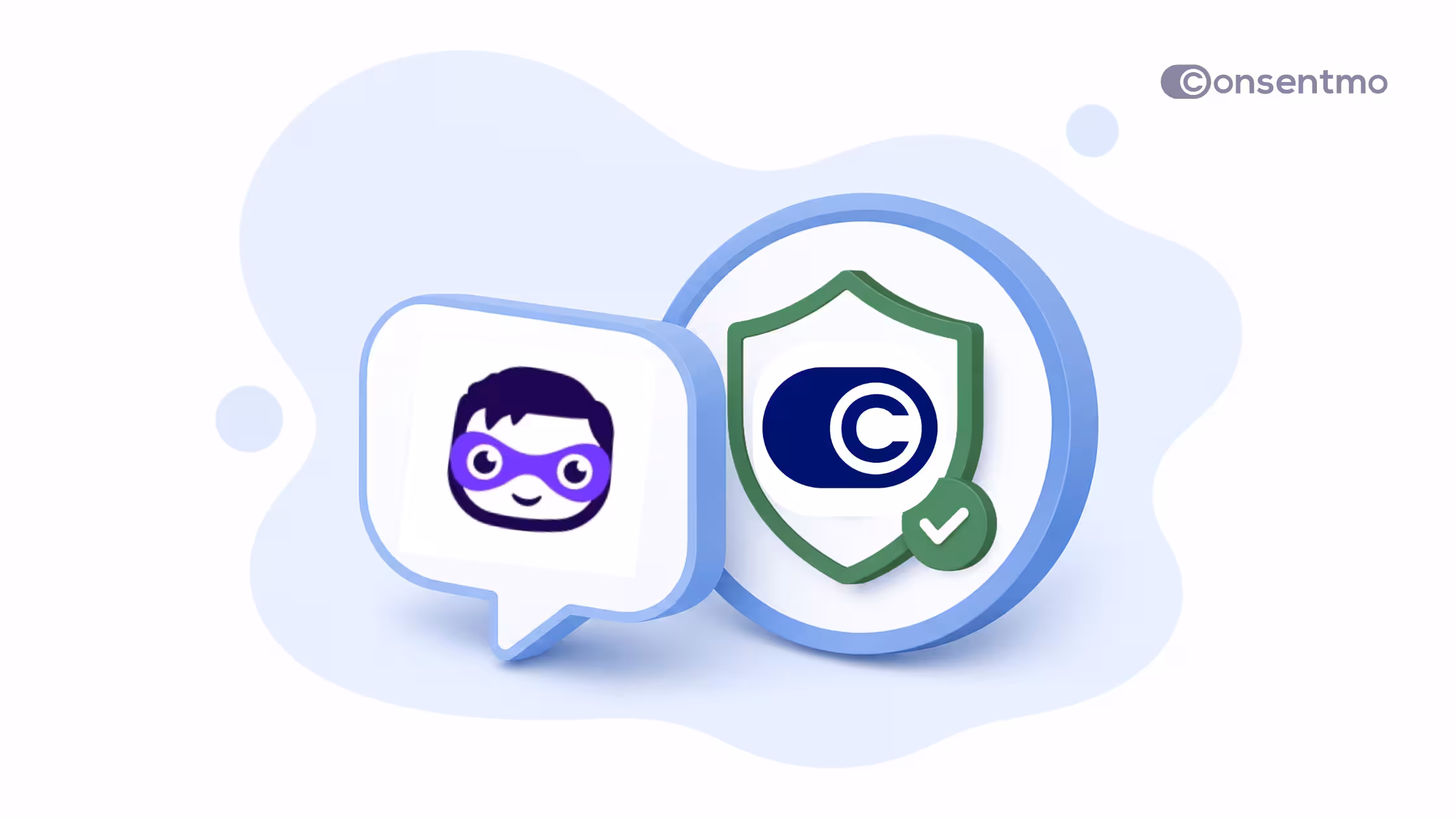 Consentmo Sidekick integration illustration with chat assistant and compliance shield.