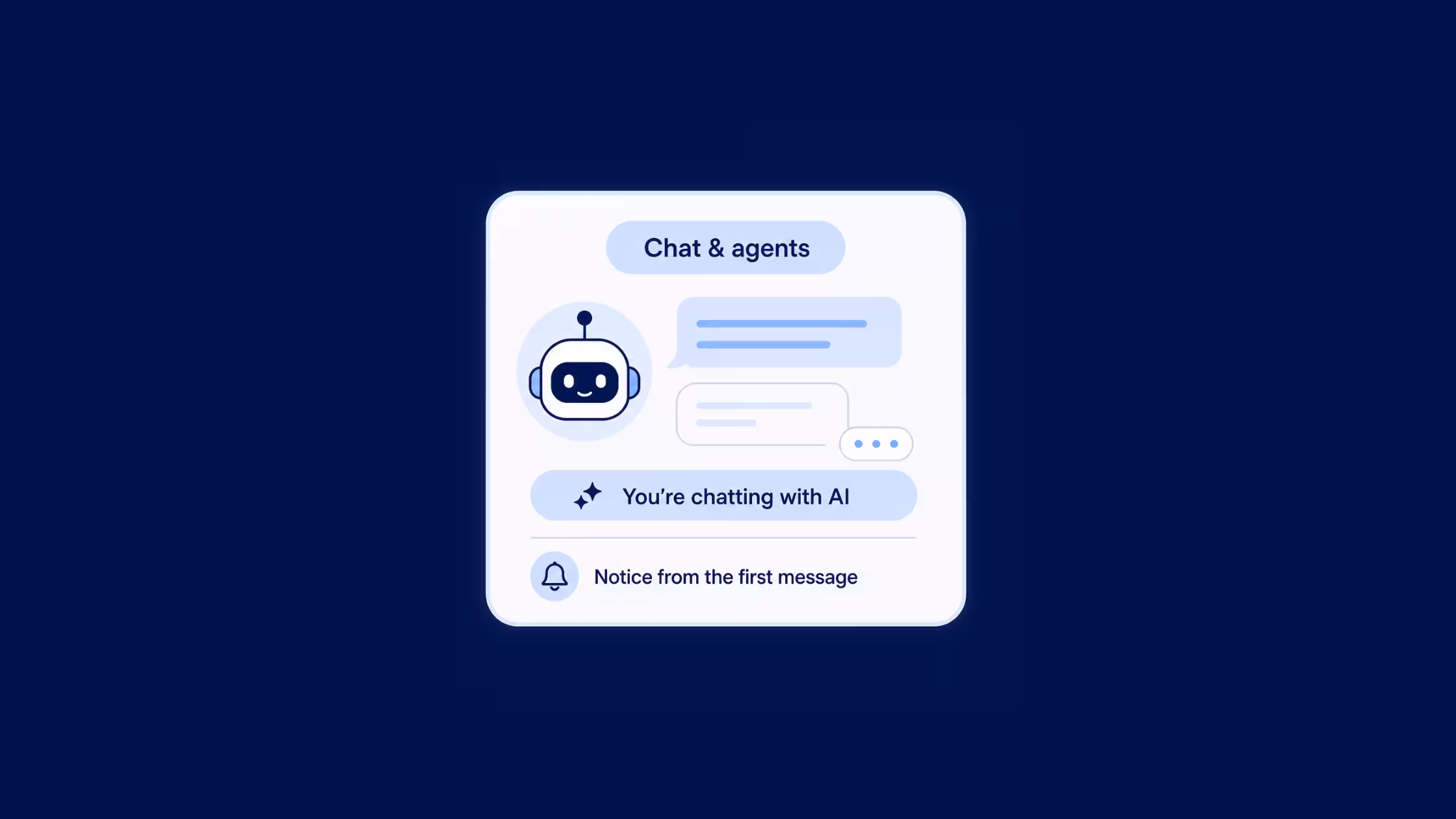 AI chat disclosure showing users they are interacting with AI.