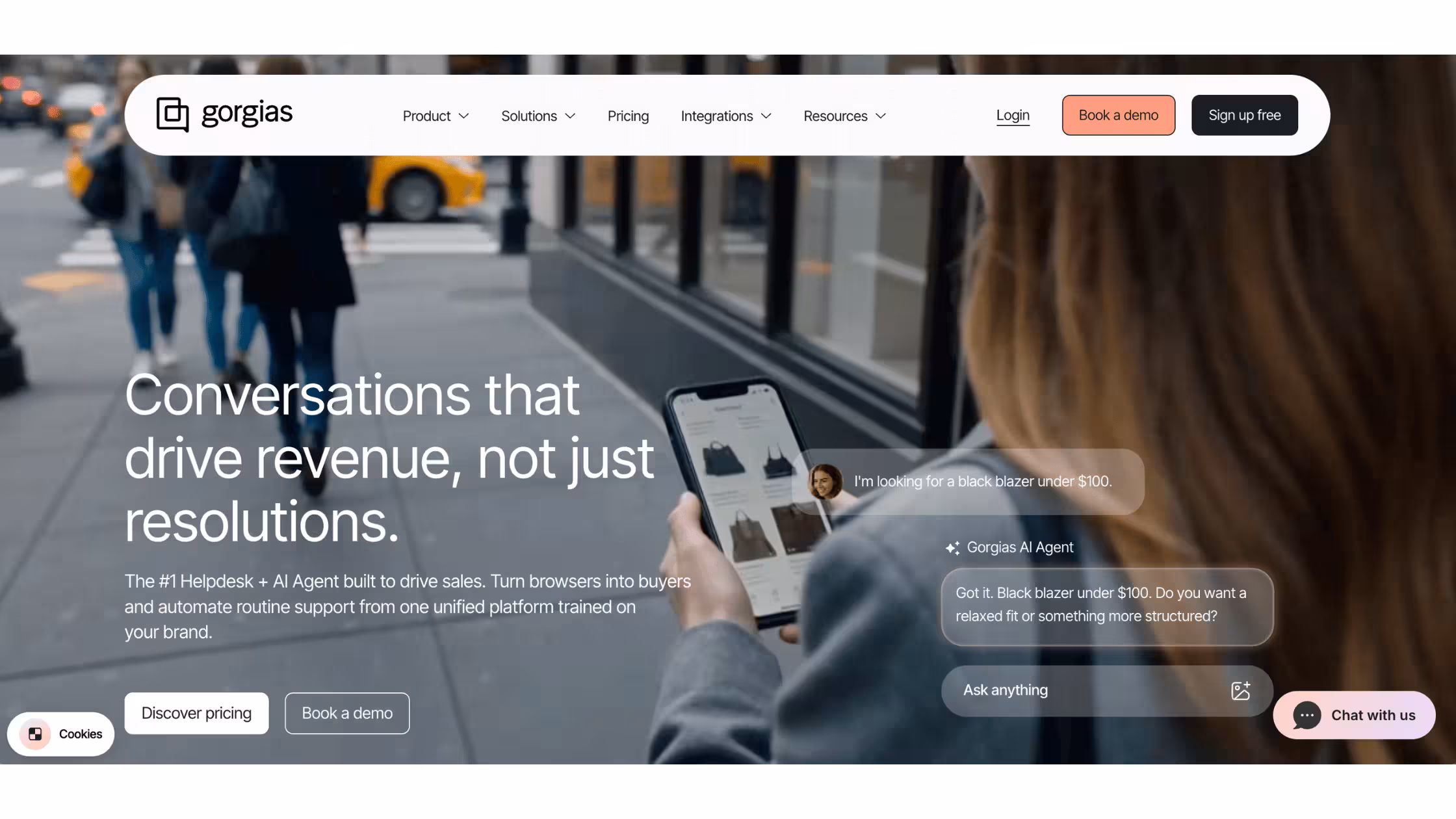 Gorgias AI customer support platform for ecommerce sales and automated conversations.