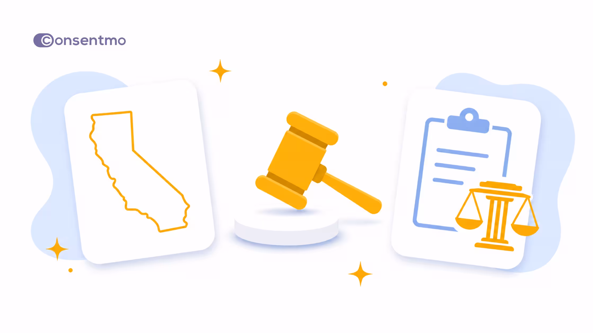 Consentmo illustration of California privacy law enforcement and compliance requirements.