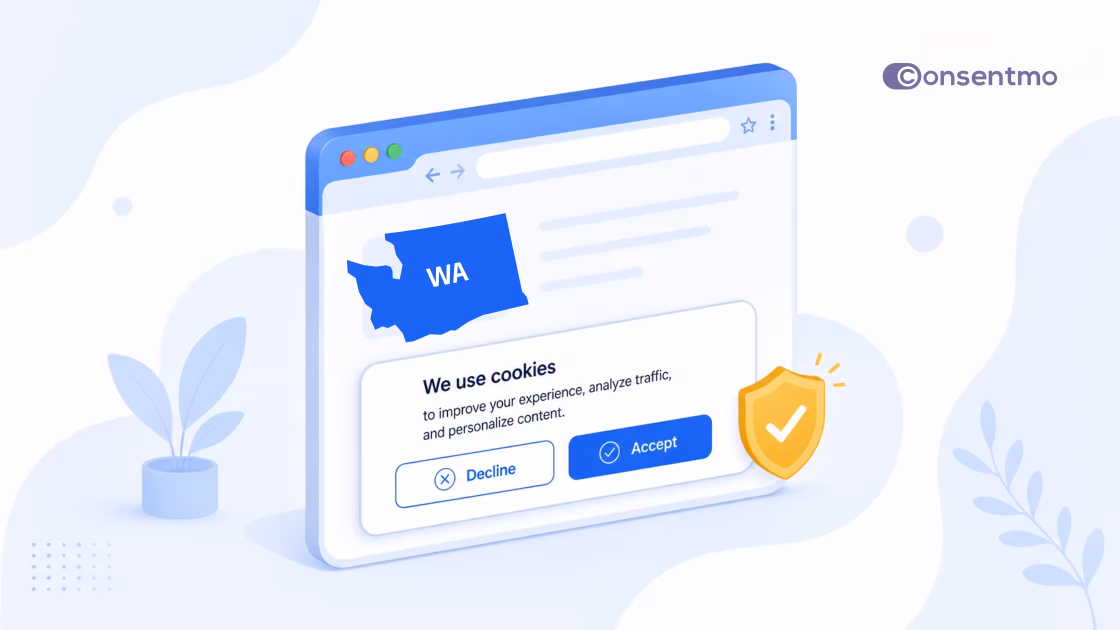 Washington cookie consent compliance by Consentmo