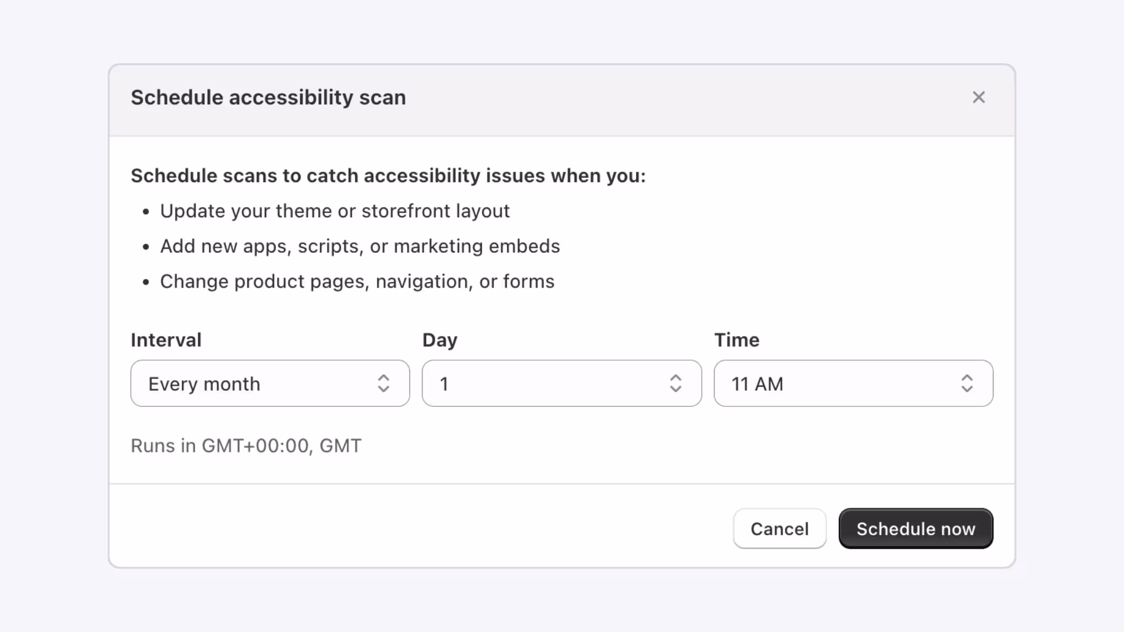 Consentmo scheduled accessibility scans