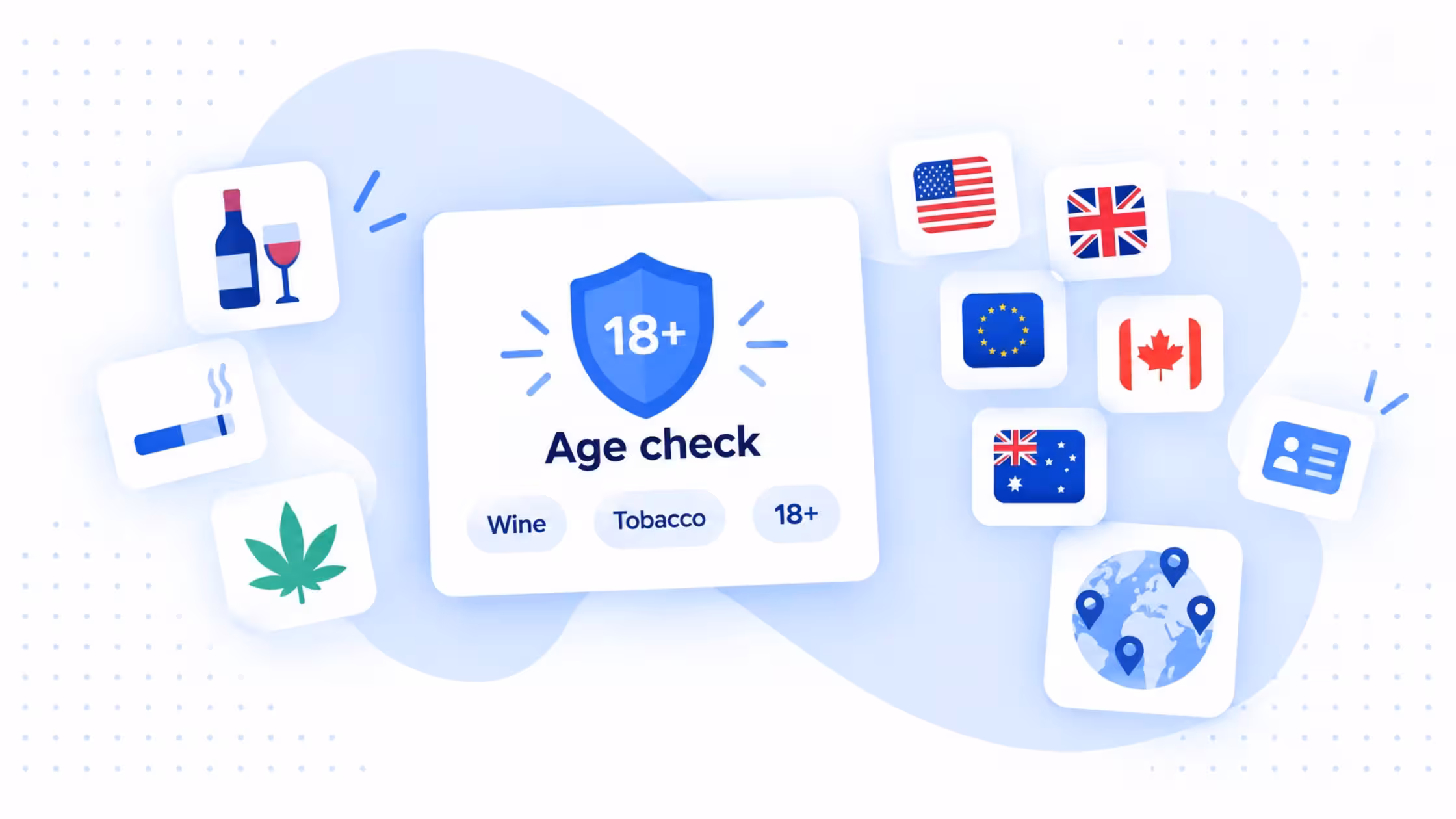 Age verification for Shopify stores with region-based rules for age-restricted products.