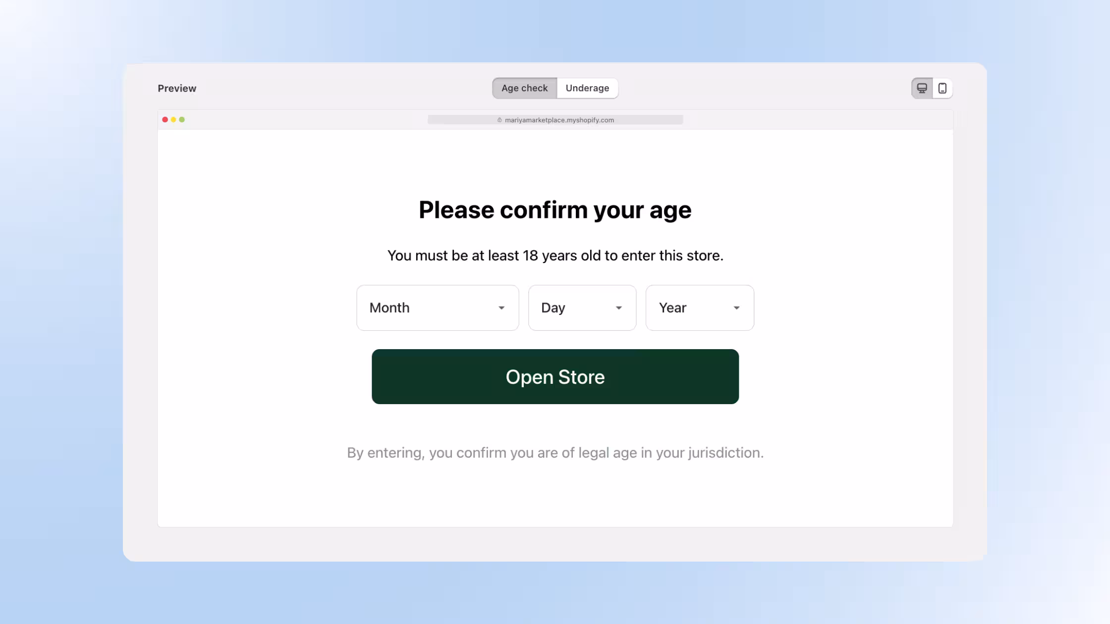 Age Verification: Add customizable age checks with regional rules and flexible targeting for your Shopify store.