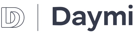 Daymi brand logo with stylized letter D and vertical line.
