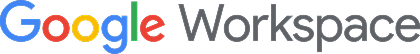 Google Workspace logo with colorful Google text and gray Workspace word.