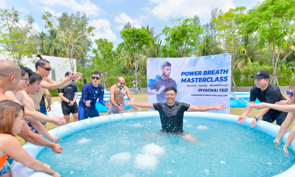 Piyachai Teo leading a Power Breath Masterclass cold immersion session