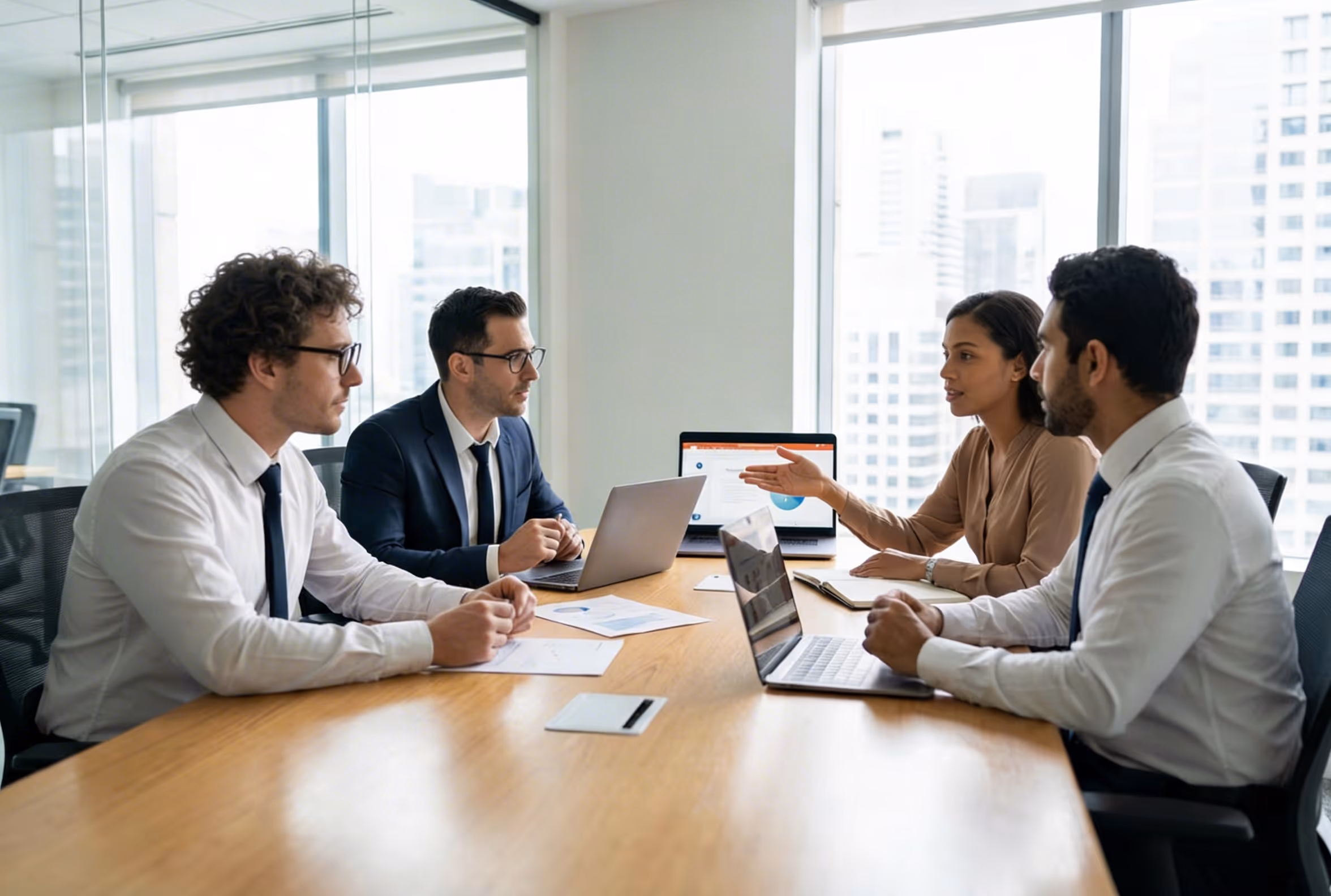 An industrial environment where a worker is analyzing a machine