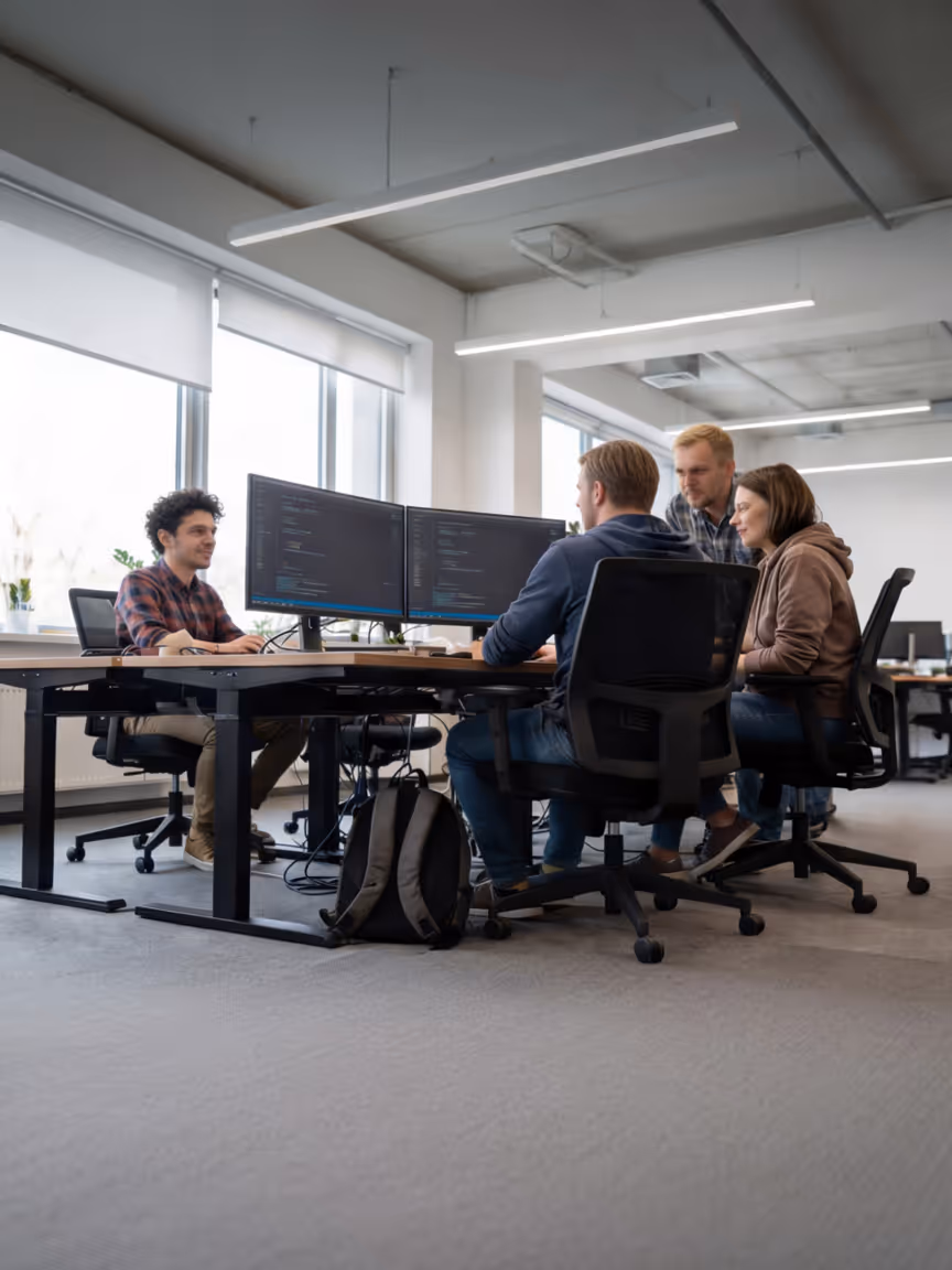 Students discussing sitting on the floor