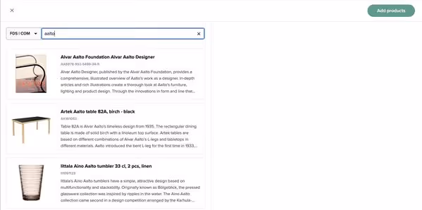 Search for products to tag in your shoppable Instagram feed