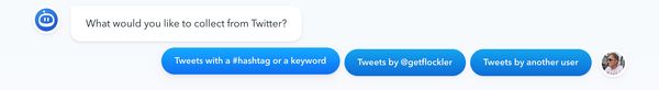 Choosing the Twitter feed source on the Flockler app