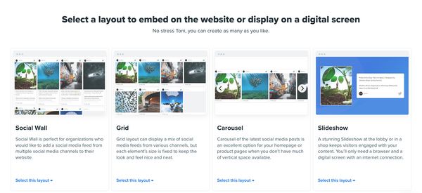 Choosing a layout for the Twitter feed embed