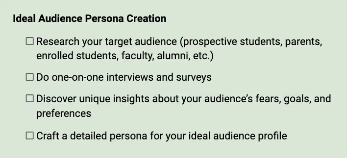 How to create target audience personas for higher education 