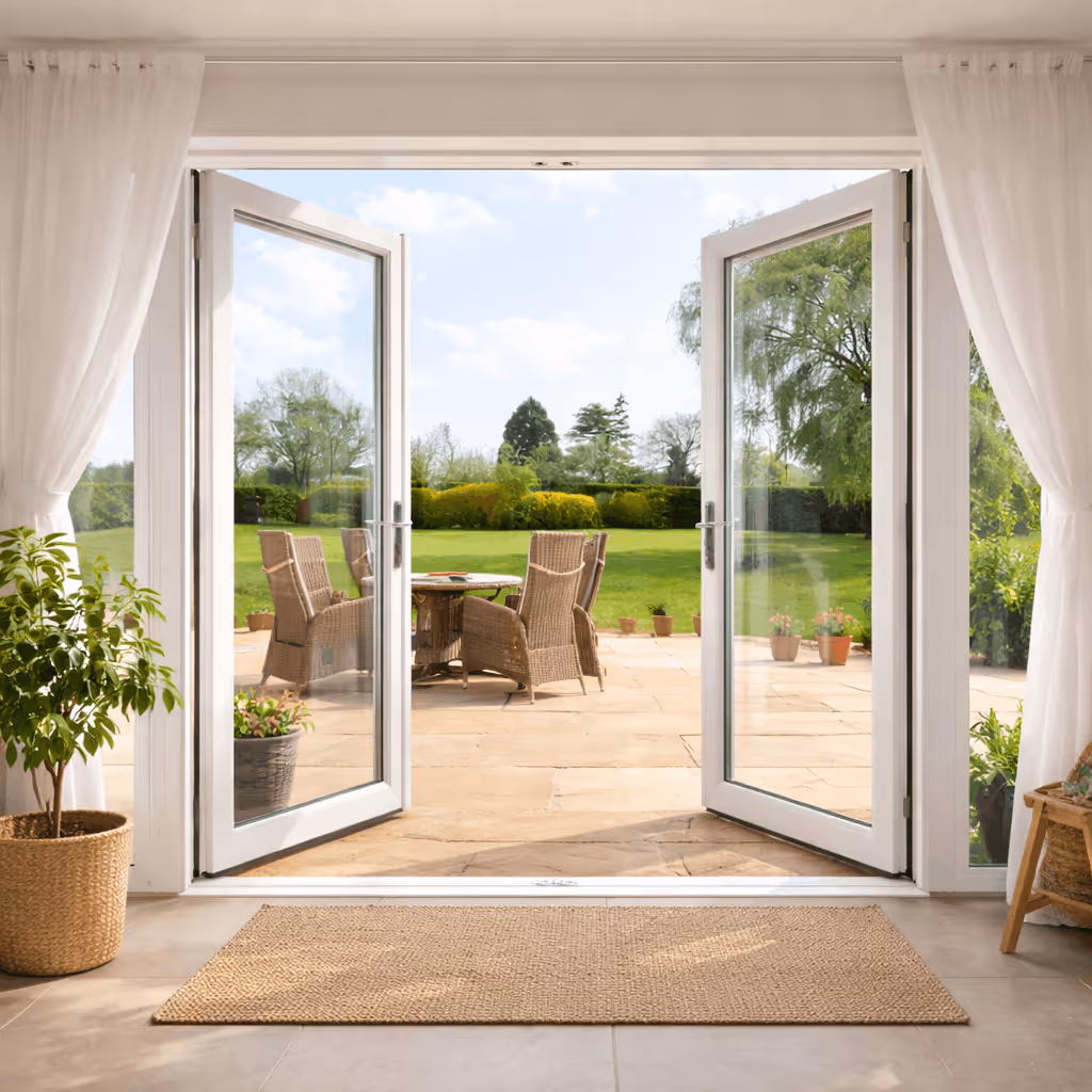Interior image of french doors