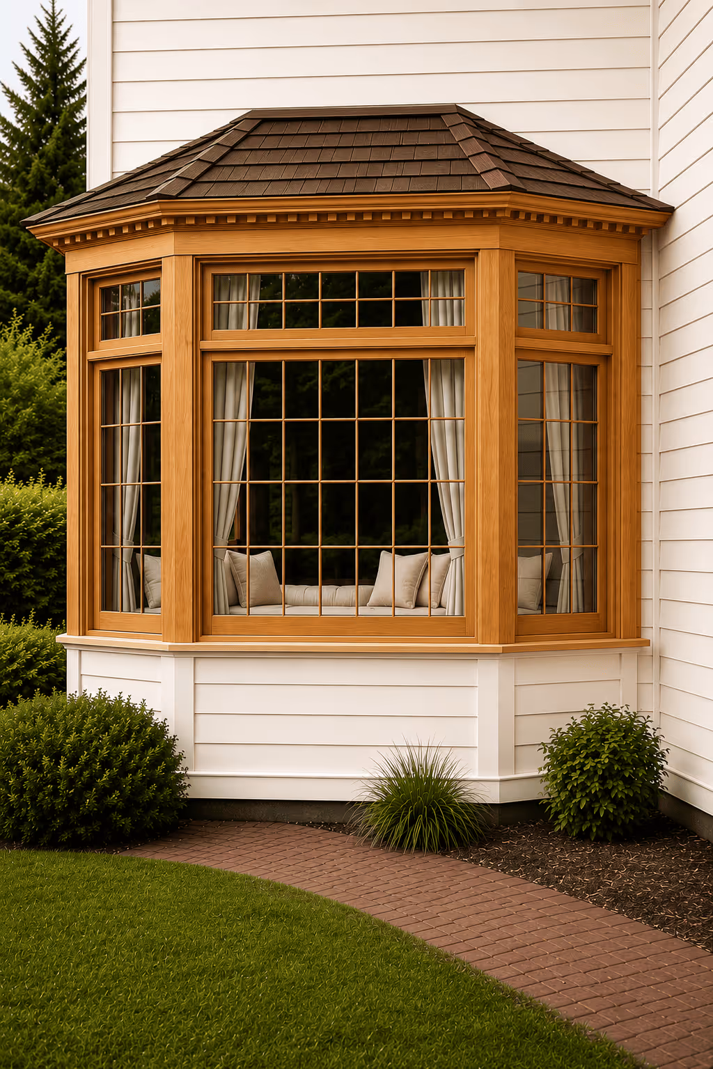 Golden Oak bay window colour option
