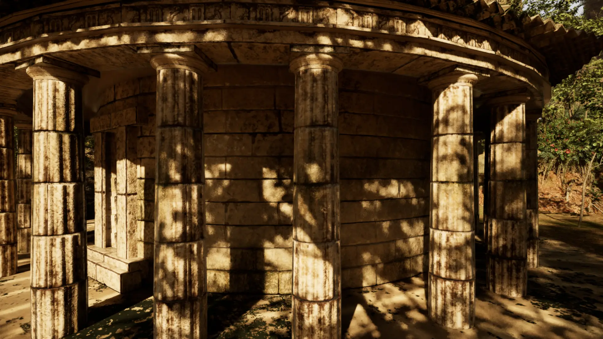 The Tholos, ancient Greek sanctuary in forest