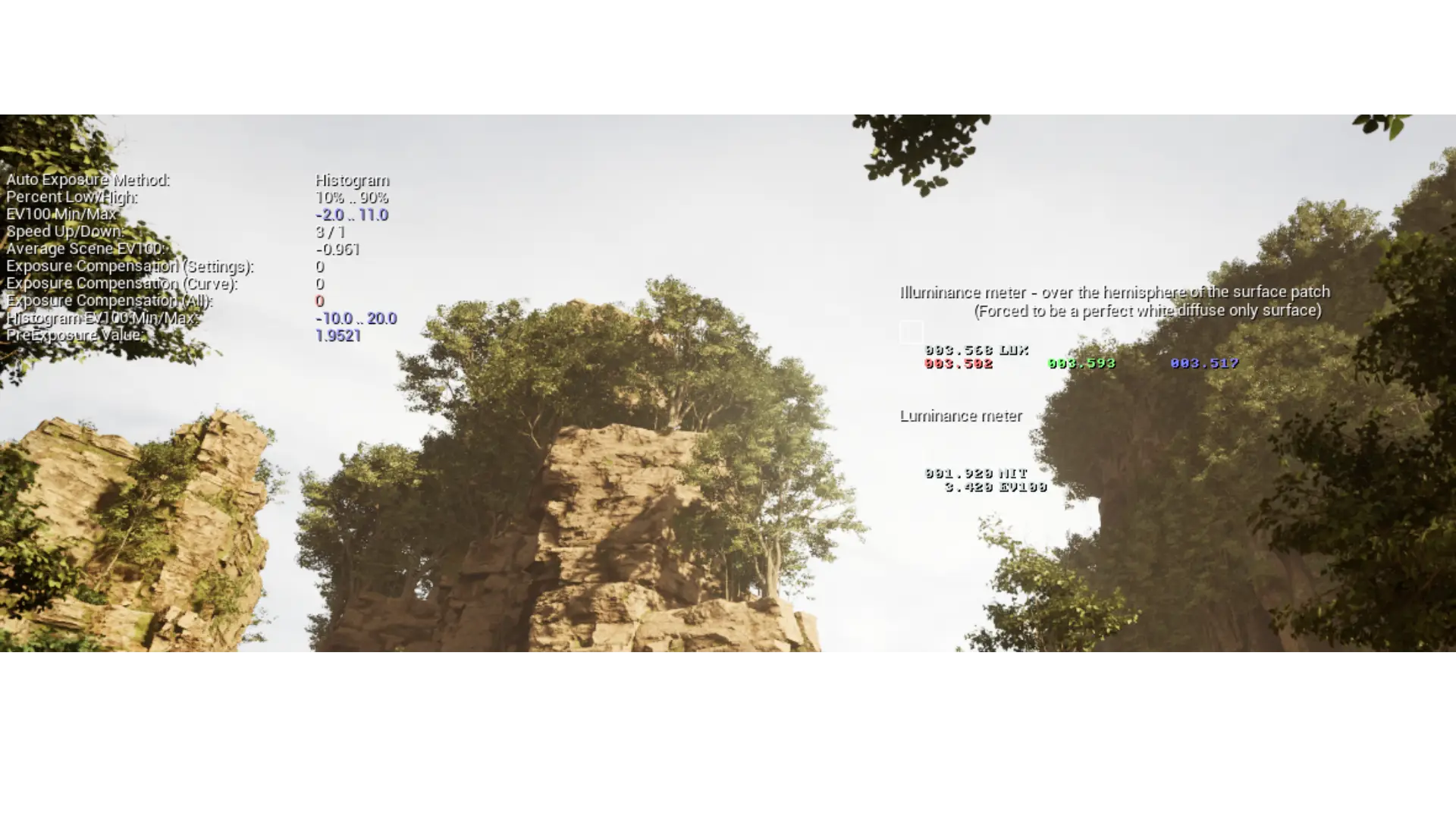 UE5 HDR histogram and exposure calibration
