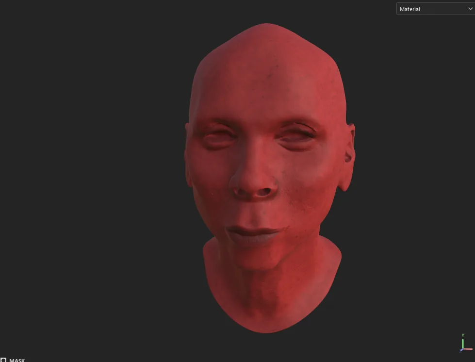 Subsurface scattering map setup for skin shader