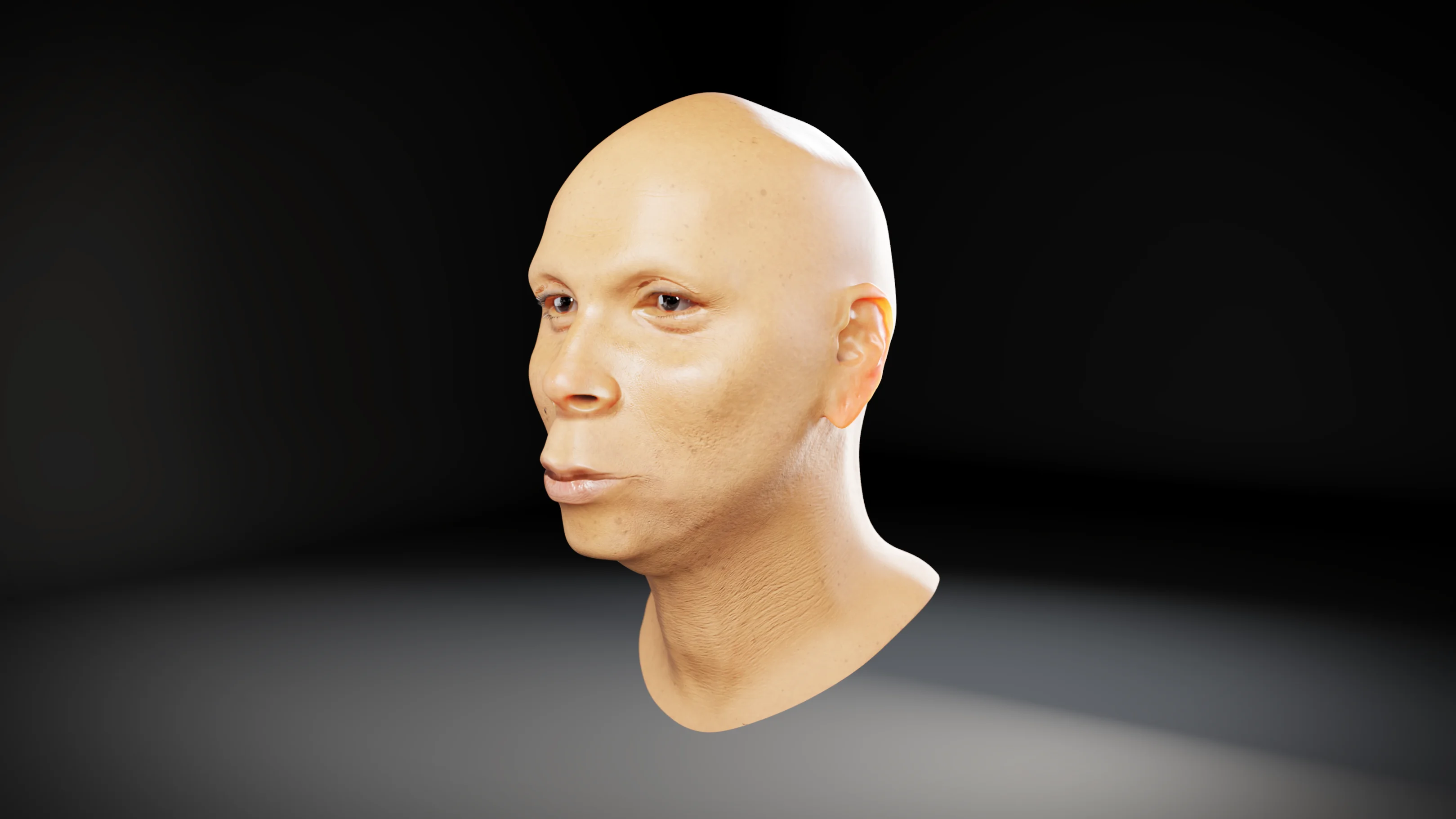 RuPaul 3D sculpt three-quarter view