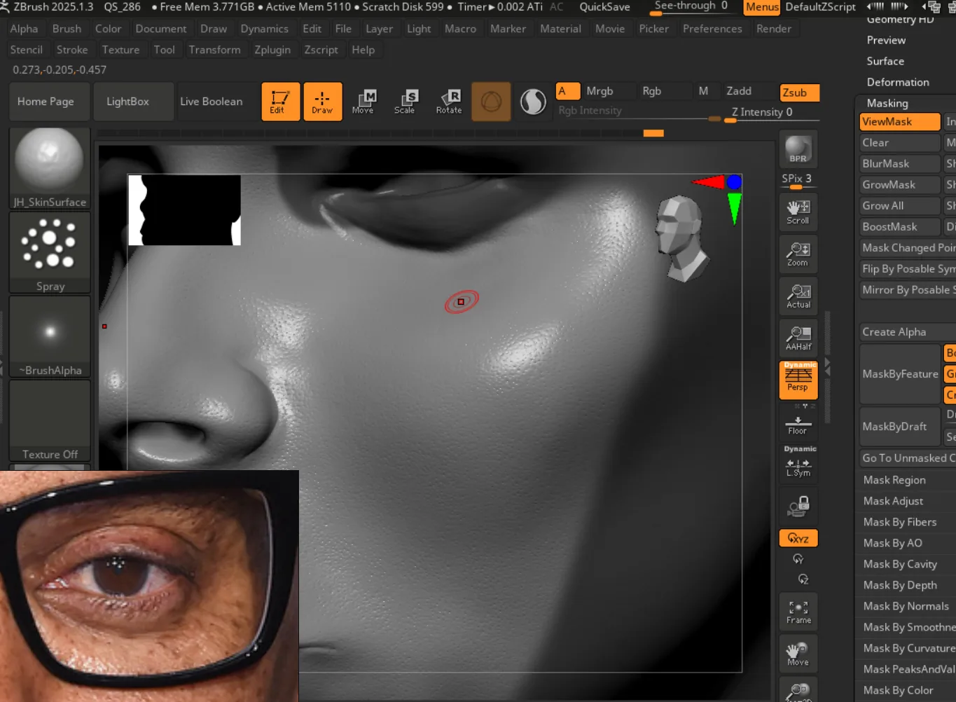 Sculpting facial features and likeness refinement