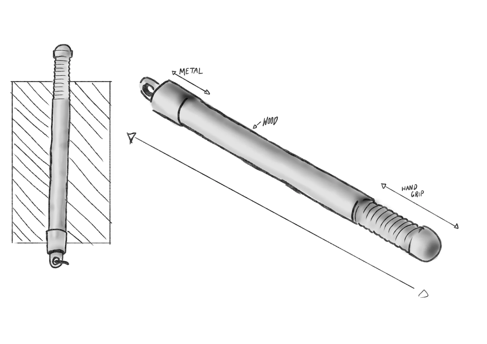 Initial cylinder blockout for the flail handle in 3DS Max